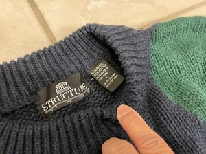 STRUCTURE CLASSIC UNIQUE DESIGN FINE KNIT WORK-CASUAL HOLIDAY SWEATER L - Picture 1 of 5