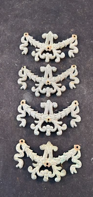 lot of 4 vintage 1920s brass chandelier parts - Image 1 of 4