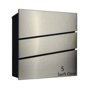 Wall Mounted Post Box Swift Modern Letterbox Secure Stainless Steel - Picture 1 of 2