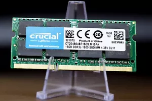 Crucial 16GB CT204864BF160B SODIMM PC3L-12800 DDR3-1600 SODIMM Memory Laptops - Picture 1 of 4