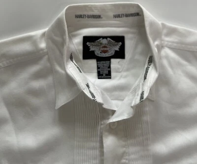 Camisa Harley Davidson vintage esmoquin de boda con micropliegue. Puños franceses medianos Foto 1 de 4