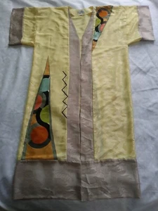 Vintage Russell Trusso Long Hand Painted Kimono Sleeve Cardigan Silk USA Made - Picture 1 of 12