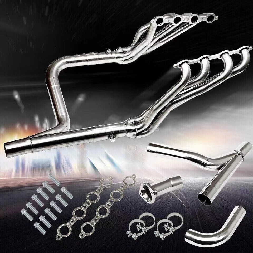 For 99-06 Chevy GMC Sierra Silverado1500 GMT800 Headers Exhaust Manifold +Y Pipe - Image 1 of 4