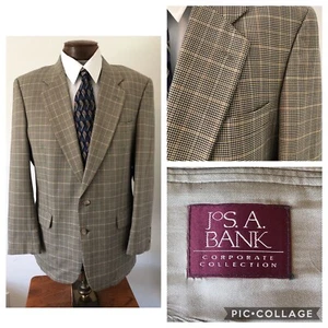 Abrigo Blazer Chaqueta Pata de Gallo Jos A Bank Corporativo Lana 2Bttn Deportivo 42L - Imagen 1 de 7