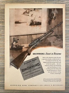 Browning Automatic Shotguns Firearm Belgium St Louis MO 1946 Vintage Print Ad - Bild 1 von 1