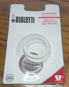 Bialetti Moka Express 1 Cup Replacement Filter Plate & 3 Rubber Ring Joints NEW
