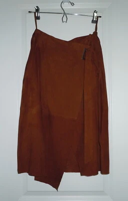 Falda envolvente de cuero marrón mercado negro de la Casa Blanca talla 0 nueva con etiquetas $375 Foto 1 de 4