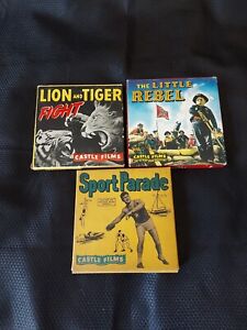 Lot of 8mm Castle Films • Movies Little Rebel, Lion & Tiger, and Sport Parade