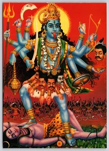 Postcard Kali's Victory Shiva's Rapture Kali Hindu Goddess Art 2003 - Picture 1 of 2