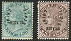 India - Jind  1885   Scott # O1-O2  Mint Hinged