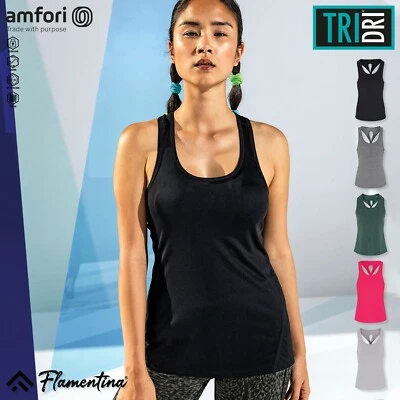 Womens Yoga Knot Vest Fitness Tank Top Quick Dry Running Jogging Sports TriDri - Image 1 of 3