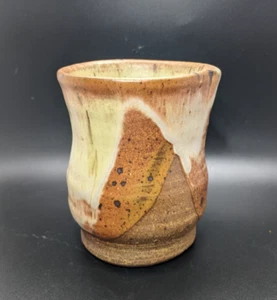 Handmade Studio Pottery CREAMER Syrup Pitcher Hand Turned Brown Earth Tones 16oz - Picture 1 of 6