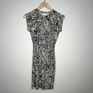 DVF Diane von Furstenberg Rocco 100% Seide Etuikleid braun Tribal Print 4 - Bild 1 von 17