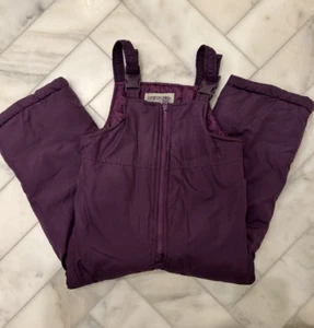 London Fog Purple Coveralls Snow Bib Pants Adjustable Straps Girls Size M(5-6) - Picture 1 of 15