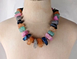 Collar Lucas Lameth LUC 925 cn Plata de Ley Pulida Ágata Cristal 22" - Imagen 1 de 10