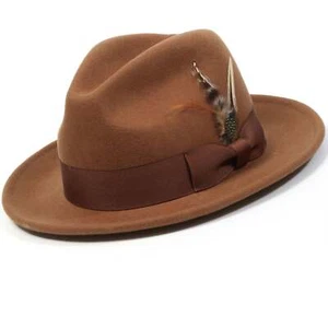 Montique SADDLE 2" Snap Brim Crushable Felt Wool Fedora Hat. SZ LARGE H-10 - Picture 1 of 4
