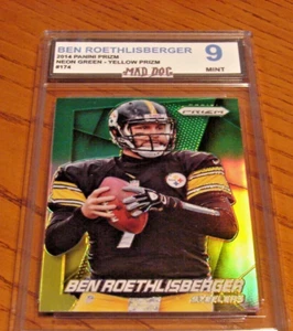 BEN ROETHLISBERGER---2014 Panini GREEN-Yellow PRIZM REFRACTOR***STEELERS**Mint 9 - Picture 1 of 2