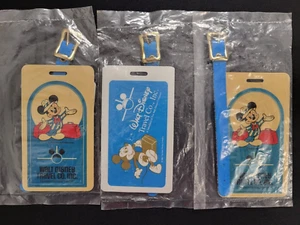Etiquetas de equipaje de Mickey Mouse vintage de Walt Disney Travel Co. de 1980 nuevas en paquete lote de 3 - Imagen 1 de 5