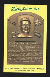 BILLY HERMAN Yellow HOF Hall of Fame postcard signed autographed - authentic - Picture 1 of 1