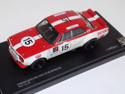 1/43 Kyosho Race Nissan Skyline 2000 GT-R (KPGC10) Red number 15   #03028B - Image 1 of 3