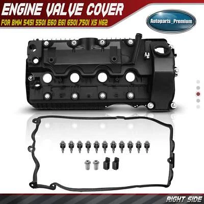 Engine Valve Cover with Gasket for BMW 545i 550i E60 E61 650i 750i X5 N62 Right - Image 1 of 4