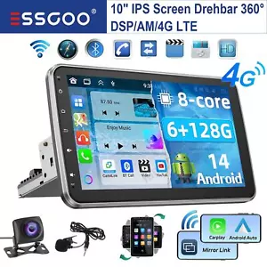 10 Zoll 1 DIN Android14 Autoradio 6+128G GPS Navi 4G AM DSP Drehbarer Bildschirm - Bild 1 von 15