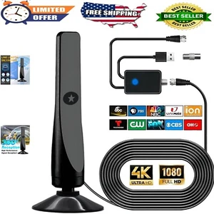 Amplified HD Digital TV Antenna - 780+ Miles Range, 4K/8K Compatible, Indoor/... - Picture 1 of 11