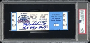 1987 Matt Williams MLB Debut Ticket Giants Dodgers 4/11/87 Signed PSA 8 Auto 10 - Picture 1 of 2