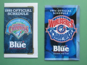 LOT OF 2 TORONTO BLUE JAYS 1993 1994 Pocket Schedule - Picture 1 of 6