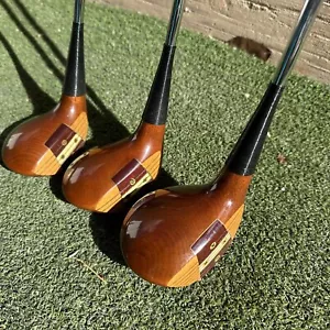 PERSIMMON Titleist Tour Model W5451 Golf Clubs Driver 3 Wood & 5 Wood - Picture 1 of 15
