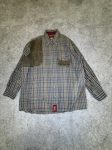 Braeval Tiera Wool Blend Shooting Hunting Plaid Shirt Waxed Shoulder Patch XL - Picture 1 of 7