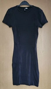 H&M Divided Women's Black Slim Stretch Short Sleeve Dress Size EUR M - Picture 1 of 3