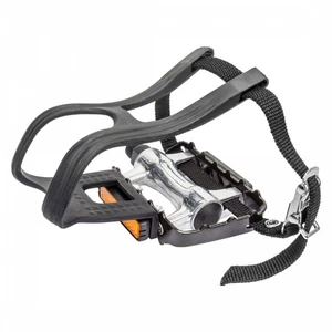 Sunlite Low Profile 9/16" Aluminum Pedals with Steel Cage & Nylon Toe Straps - Picture 1 of 1