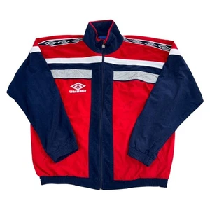 Vintage Umbro Track Jacket 90s Red Navy Regular Retro Men Casual Size XL - Picture 1 of 6