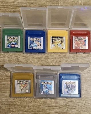 Lot Pokémon Rouge, Bleu, Vert, Jaune, Or, Argent, Cristal -CartMOD-Français-GBC - Photo 1/4
