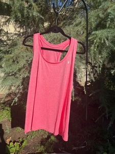 Under Armour Womens Athletic Work-out Tank NWT Orange-Pink. !X - Picture 1 of 4