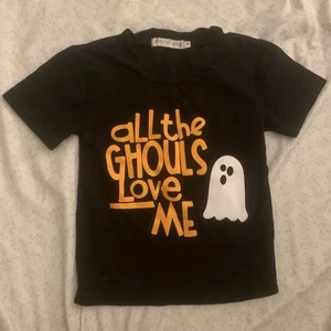 Camicia Halloween bambino taglia 90 12 mesi fantasma nera 100% cotone - Foto 1 di 5
