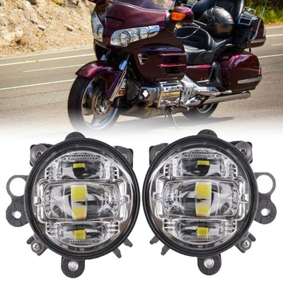 DOT LED Fog Lights For Honda Goldwing GL1800 2006-2017 Light W/Mounting Bracket - Image 1 of 4