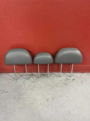 01-09 Mazda Tribute Ford Escape Mariner Headrest Set 3 Rear Row Gray Leather Foto 1 de 4