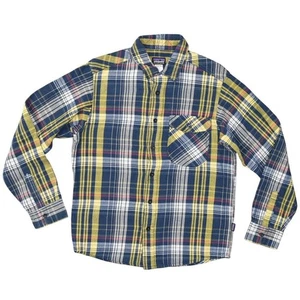 Patagonia Men's Medium Blue Plaid Cotton Button Shirt Long Sleeve - Picture 1 of 7