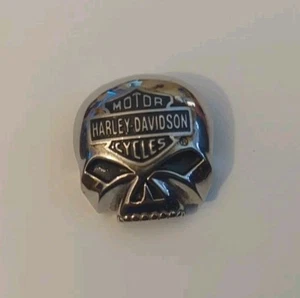 Harley Davidson Motor Cycles Stainless Steel Silver Skull Necklace Pendant Only - Picture 1 of 5
