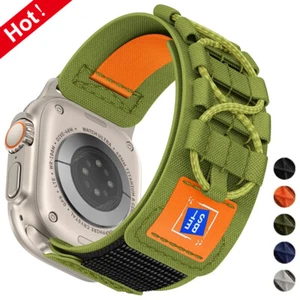 Tactical Nylon Band Strap For Apple Watch Series 10 3 4 5 6 7 8 9 SE Ultra2 49mm - Zdjęcie 1 z 13