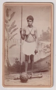 CDV W.-F. Dufty /Nouméa/ Nouvelle-Calédonie - Femme Kanak armée - Vintage c.1878 - Picture 1 of 2