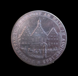 GERMANY FRANKFURT THALER 1863 ASSEMBLY OF PRINCES SILVER KM 372 #7908# - Picture 1 of 2