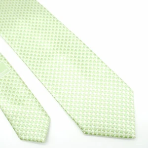 Haines & Bonner Of London Green Woven Geometric Silk Tie - Picture 1 of 8