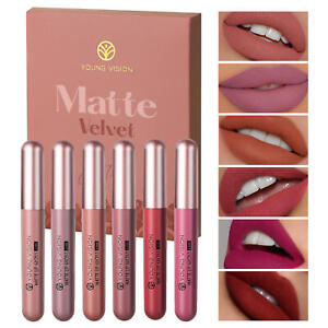 6X Lip Gloss Waterproof Non-stick 24 Hours Long Lasting Velvet Matte Lipstick 