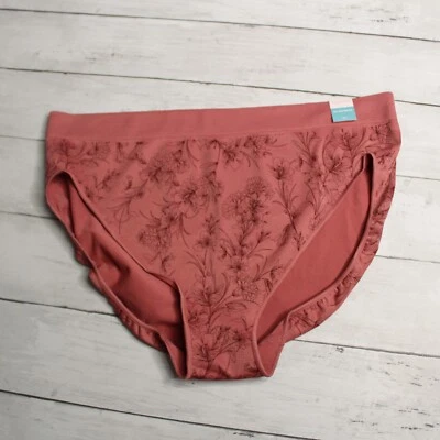 Ambrielle Women's High Cut Leg Brief Panties Plus Size 2X Floral - Image 1 of 4