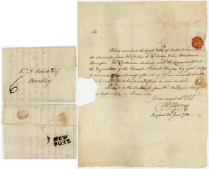 1785 LETTER MORRIS NEWPORT 2 LINE POSTMARK to ROBERTS BEWDLEY re DICKEN WEDGE 6d - Picture 1 of 4