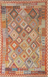 7'x10' Reversible Area Rug Hand-Knotted Oriental Wool Colorful Living Room Kilim - Picture 1 of 10