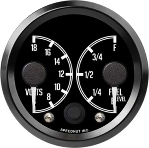 Speedhut 2-5/8" Dual Gauge - Volts / Fuel Level - JDM Datsun Z Series Design - Picture 1 of 4